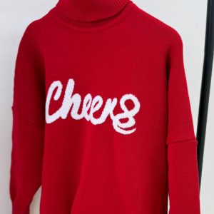 بافت یقه اسکی قرمز کد 8996