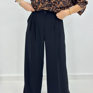 شلوار کرپ مشکی 9044