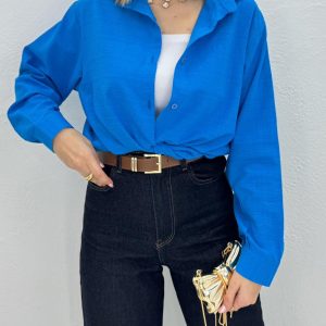 شومیز ساده رنگی کد 9057