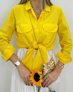 شومیز گره‌ای دو جیب کد 9157