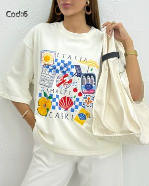 تیشرت باکسی میکس کد 9452