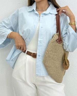 شومیز لینن بیسیک ساده کد 9483