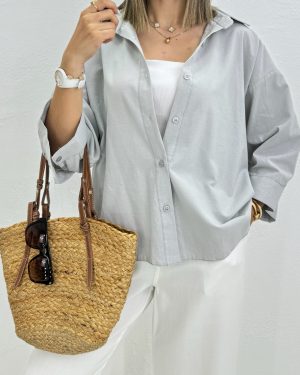 شومیز لینن پشت چاک زویا کد 9378