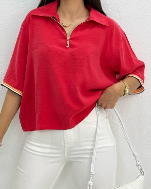 پولوشرت نیم زیپ سالینا کد 9724