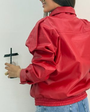 بامبر چرم یقه دکمه آلین کد 8062